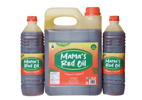 Mama's Red Oil 1L and 5L packaging